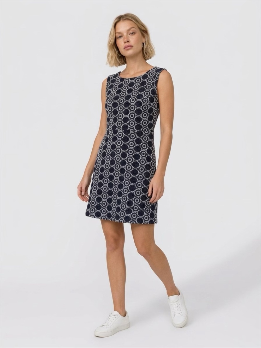 LOFT Geometric Mini Dress in Black & White
